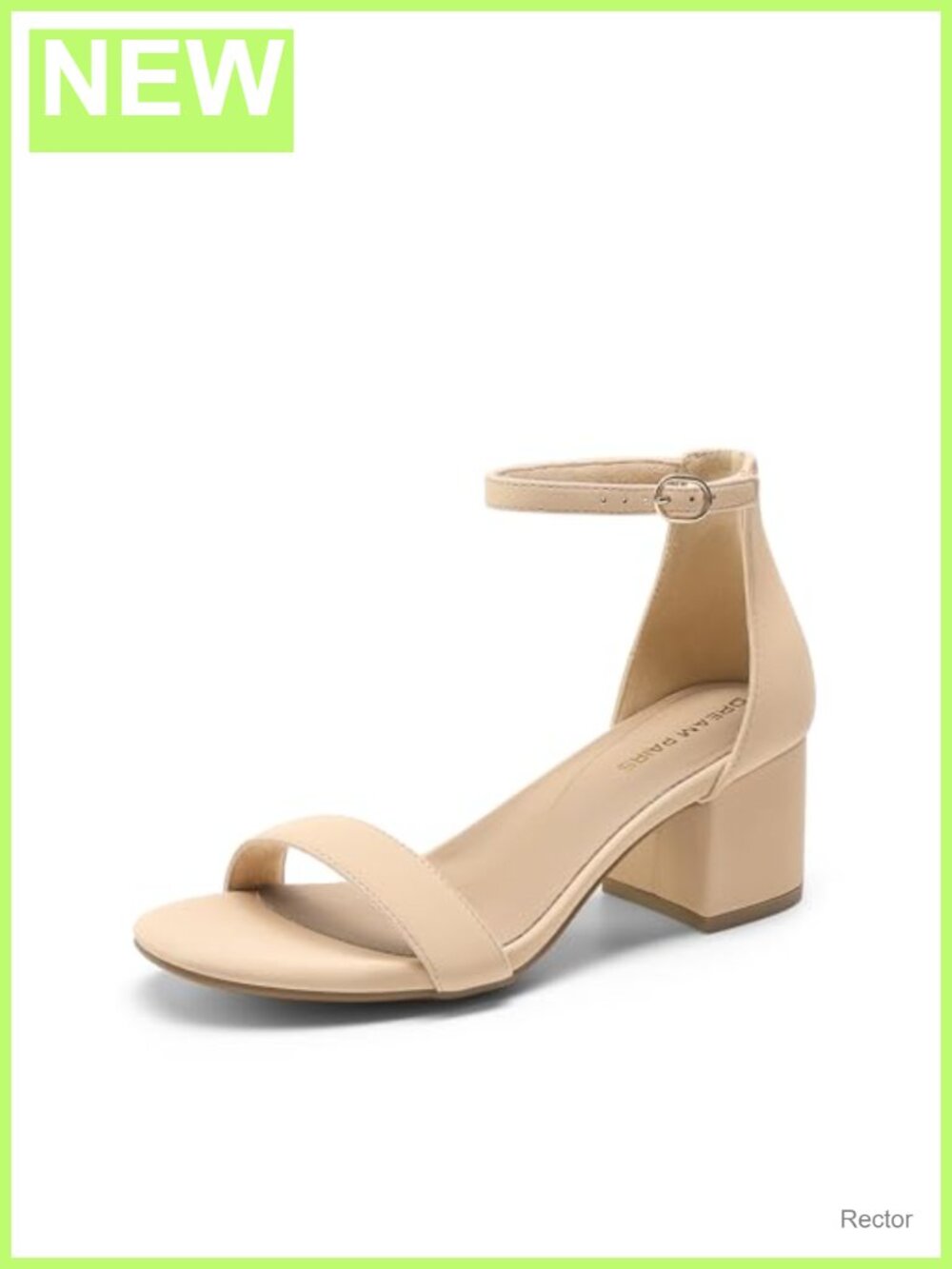 Women's Low Block Heel Sandals Ankle Strap Faux Leather Dress Shoes
